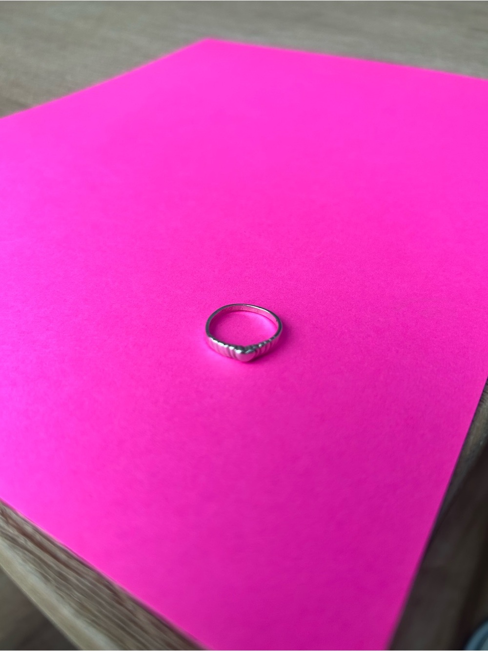 Delicate Sterling Silver Dainty Heart Ring Size 5.5 Tiny 925 Silver Stack Band - Picture 6 of 10